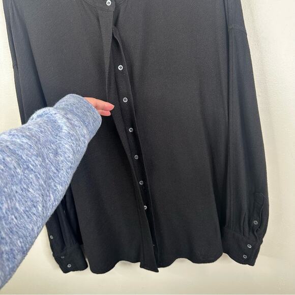Xirena Shirt Womens Small Black Cotton Blend Relaxed Fit Casual Button Down Top - Picture 4 of 8